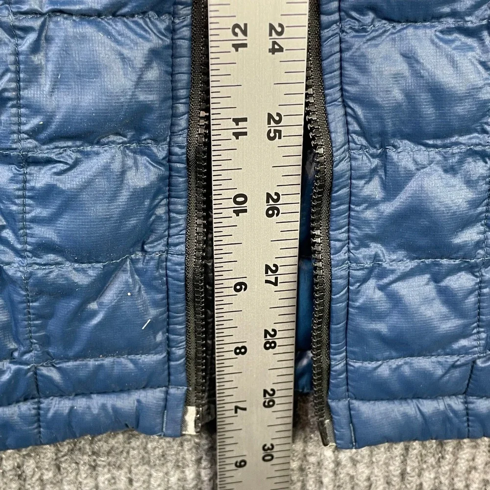 The North Face Thermoball Jacket Mens XL Blue Black Puffer Quilted Broken Zipper